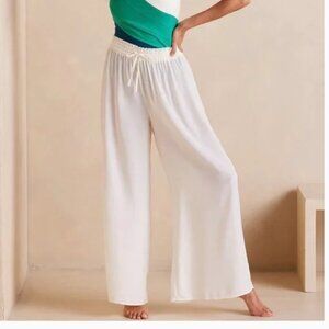 NEW// summersalt •L• White palazzo pant Flowy Pool Vacation Sustainable